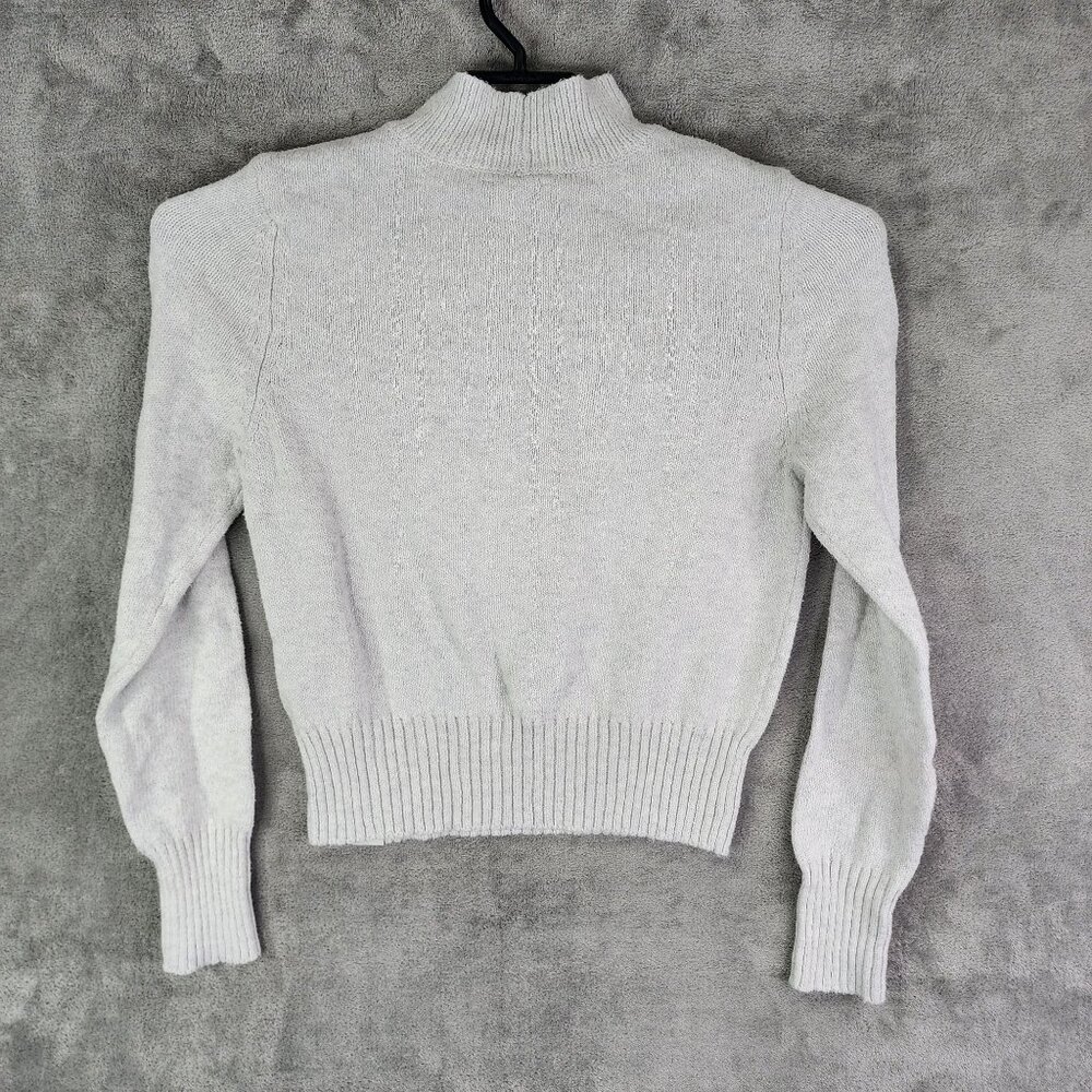 Womens White Red American Eagle Knit Sweater Retro Mock Neck Long Sleeve Size M - Picture 9 of 12
